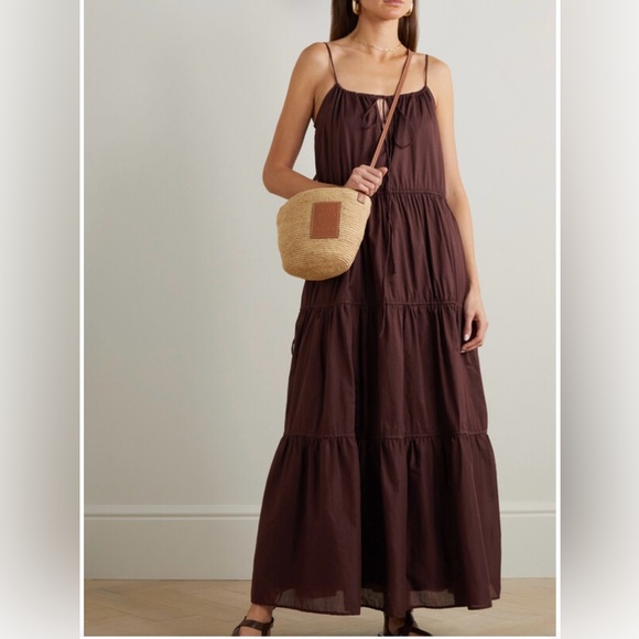 NWT Faithful The Brand Henri Gathered Tiered Cotton-voile Dress - Picture 2 of 9